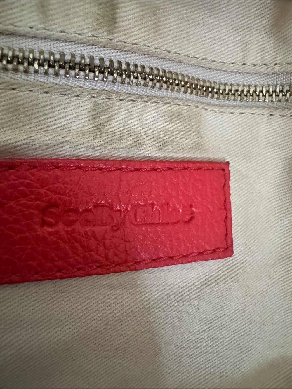 See by Chloé Vicky Small Bucket Bag - Coral Leather - Rare! - Picture 12 of 14
